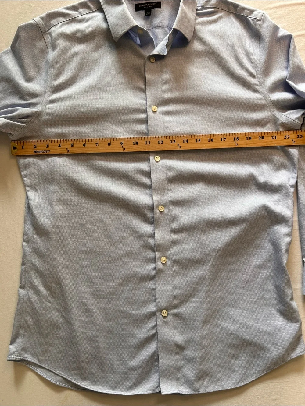 Banana Republic Grant Fit Non-Iron Light Blue Dress Shirt XL